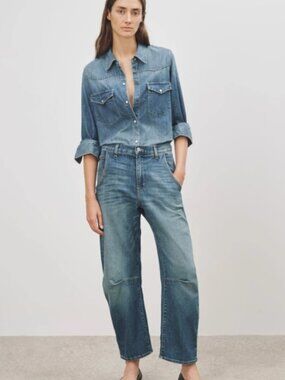 Nili lotan emerson jean 29 classic wash barrel crop nwt